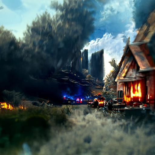 Burning House: Dramatic Digital Matte Painting
