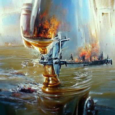 Dramatic Conflict: An Oil Painting in Gurney Style