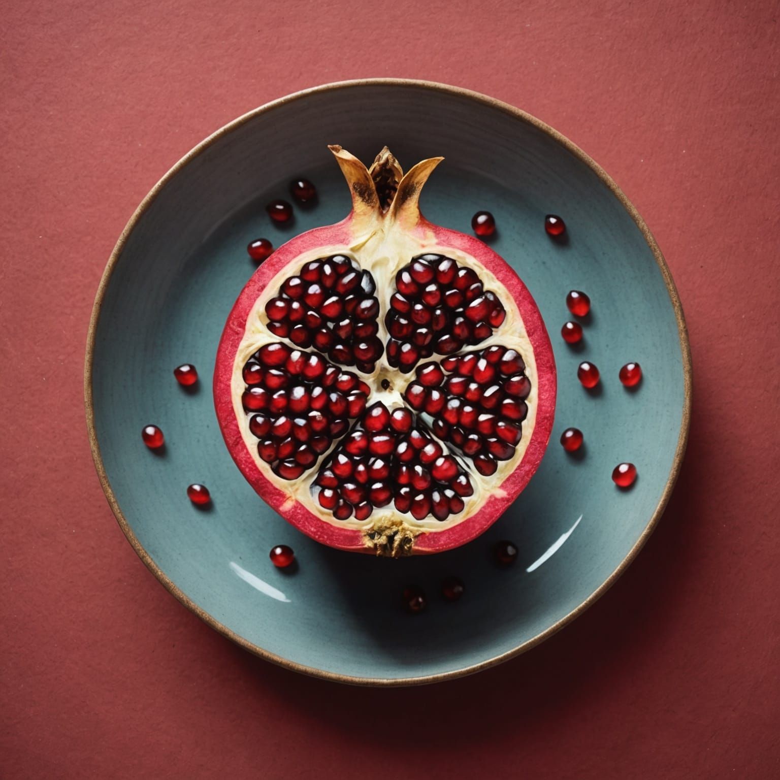 Pomegranate Still Life in Dish