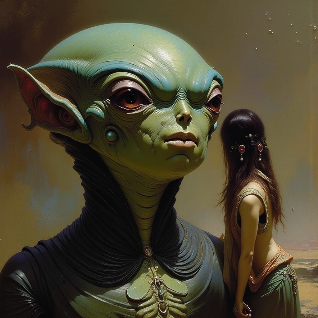 Beautiful Alien Portrait Generated by AI