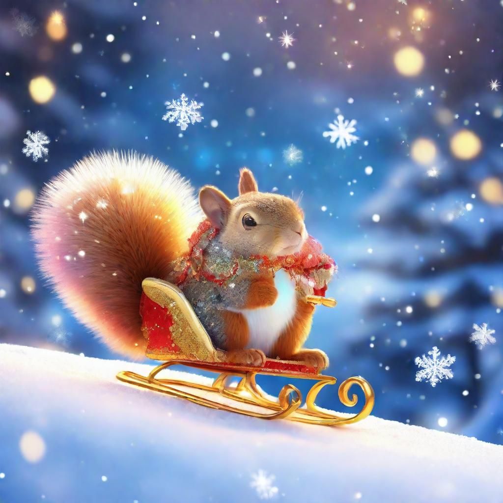 Whimsical Winter Wonderland in Vibrant 3D Anime Style