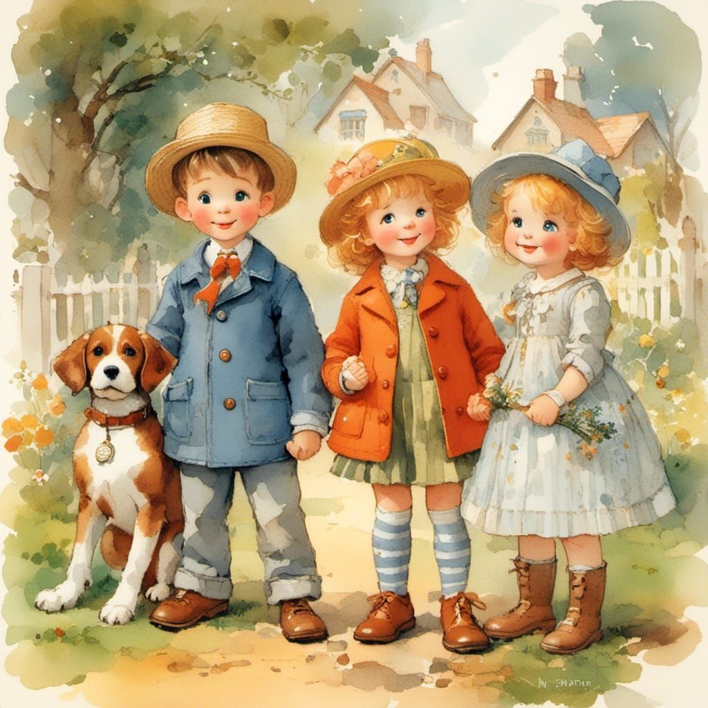 Whimsical Vintage Children's Illustration