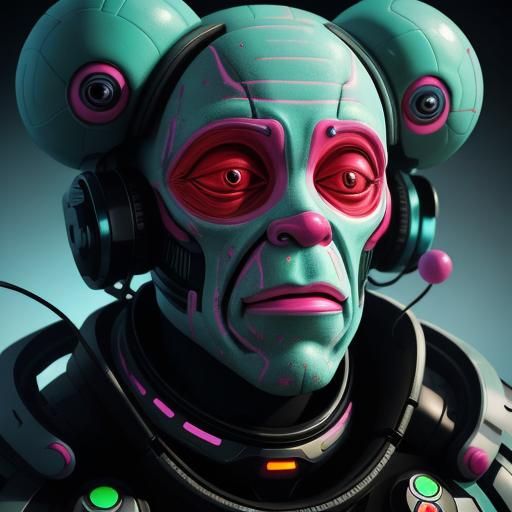 Sci-Fi Scene in Candy Art Style with Ray Tracing