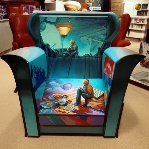 Ice Cream Furniture in Comic Book Art Style
