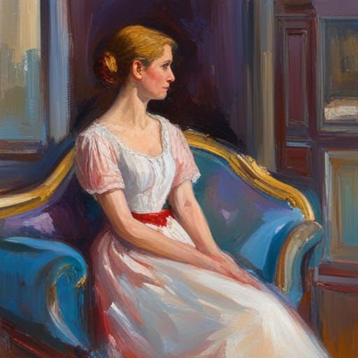 Southern Belle in Oil Painting Style