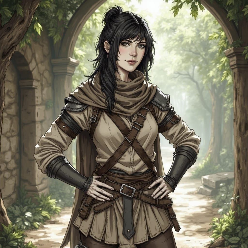 Vinneth, Half-Elf Adventurer, Strikes a Confident Pose