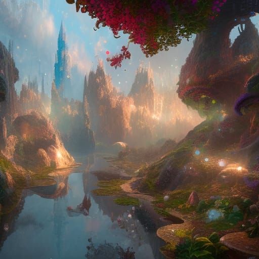 Fantastical Bubbles in Detailed Matte Painting Style