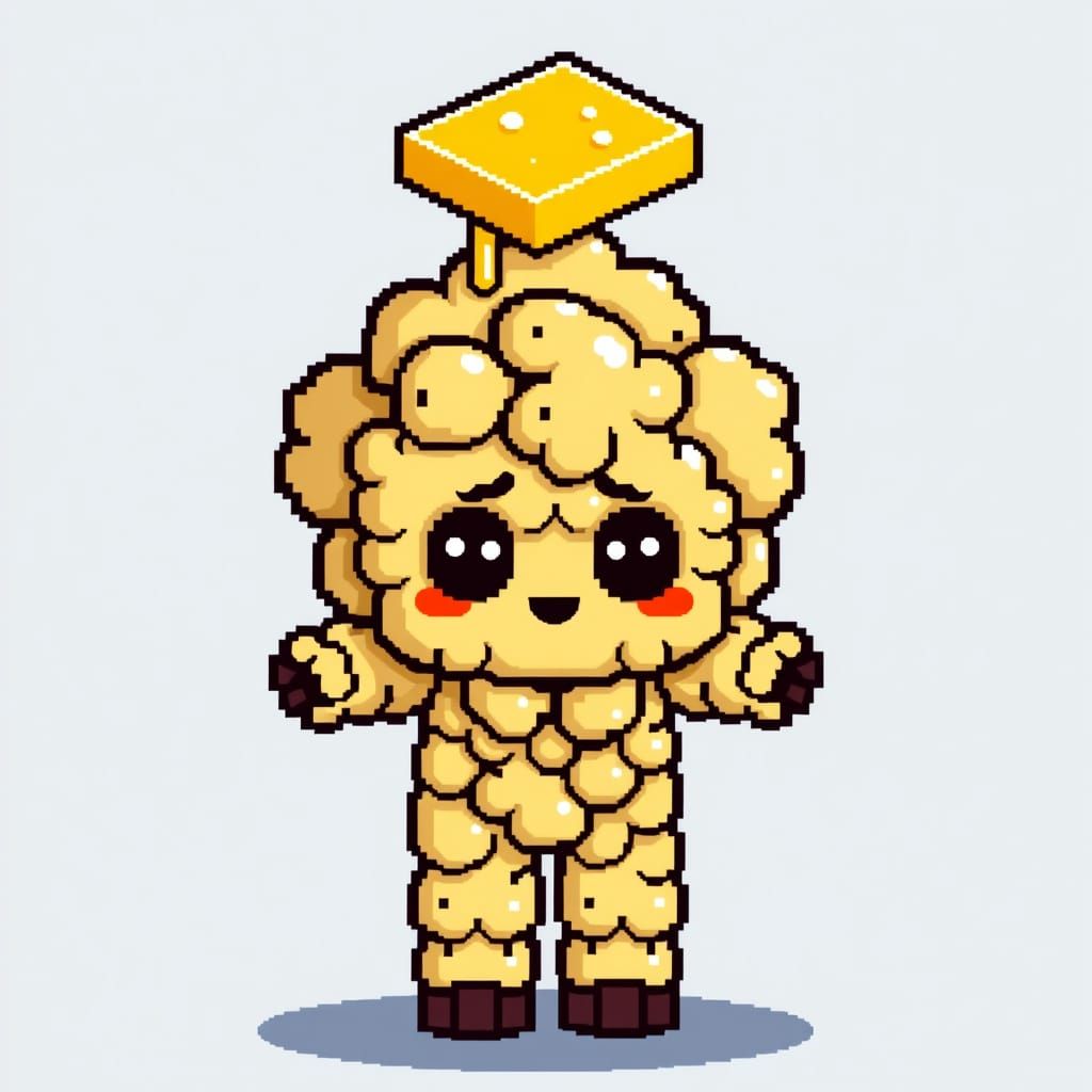 8-Bit Minecraft Popcorn Golem with Butter