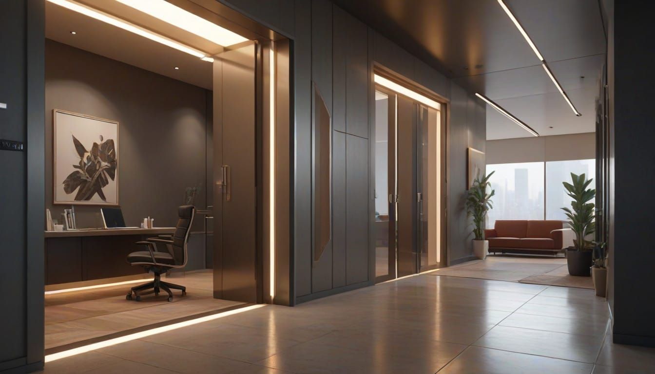 Modern Doctor in Contemporary Office Corridor