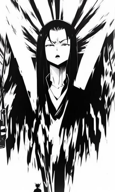 Dramatic Dark Angel in Silhouette