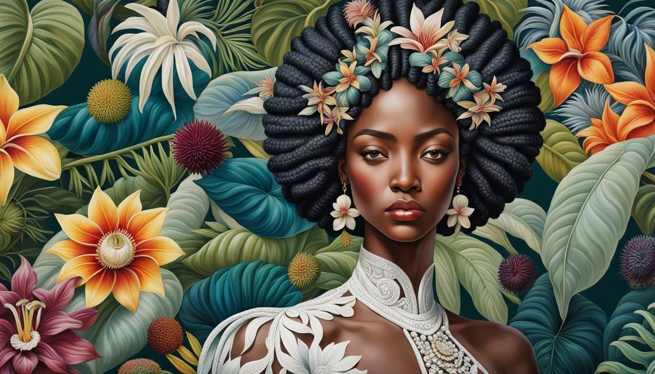 Stunning Portrait of Melanin Woman with Intricate Details