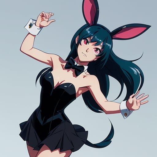 Seductive Manga Bunny in Iconic Costume
