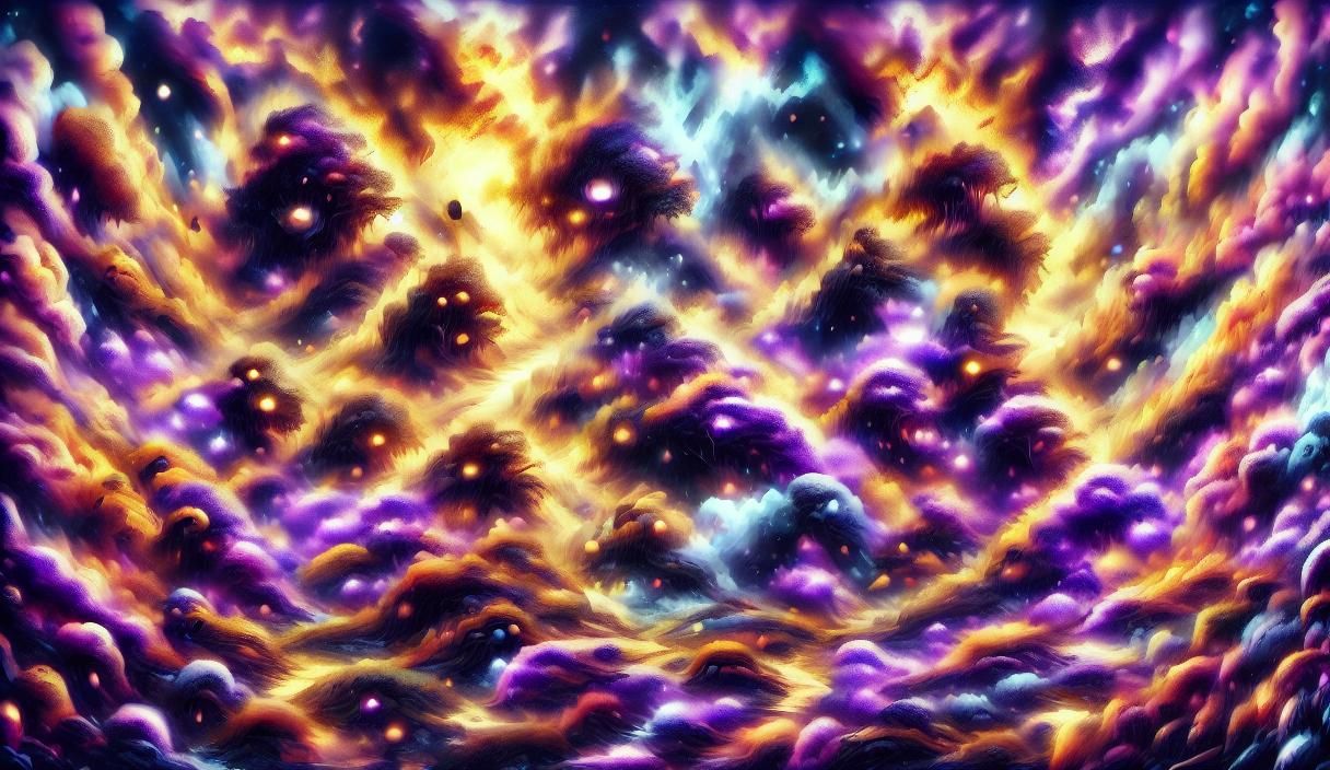 Ethereal Orb Floating in Starry Night Sky