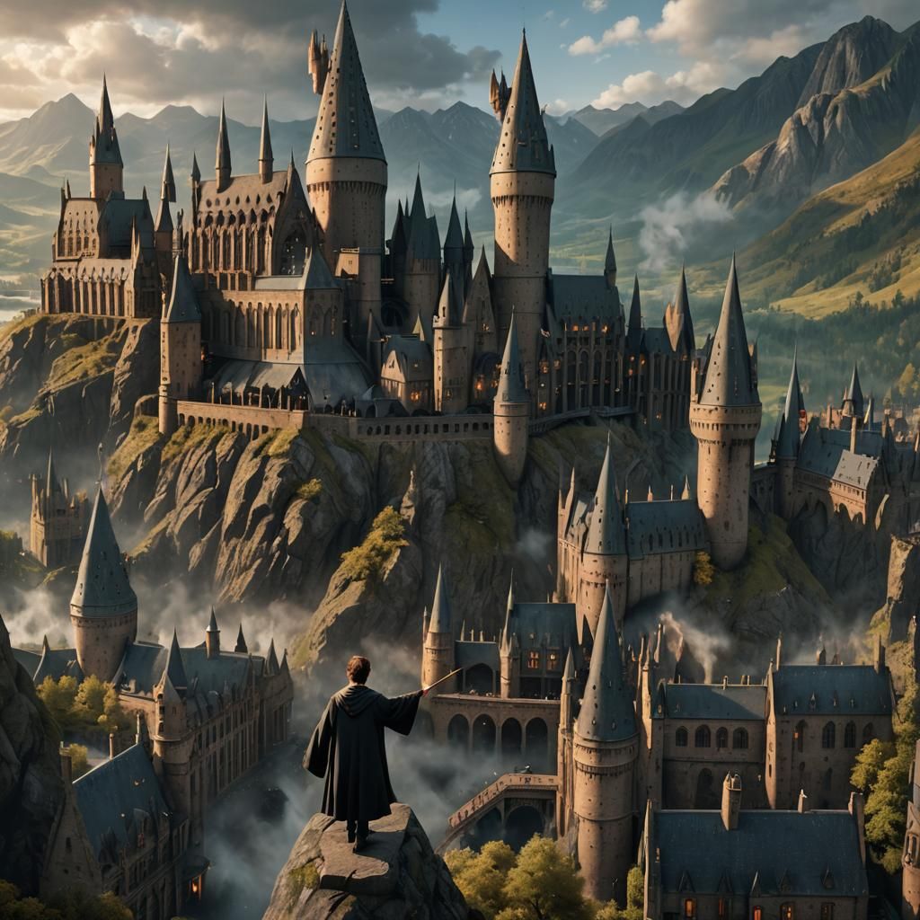 Harry Potter Casting Spell at Hogwarts