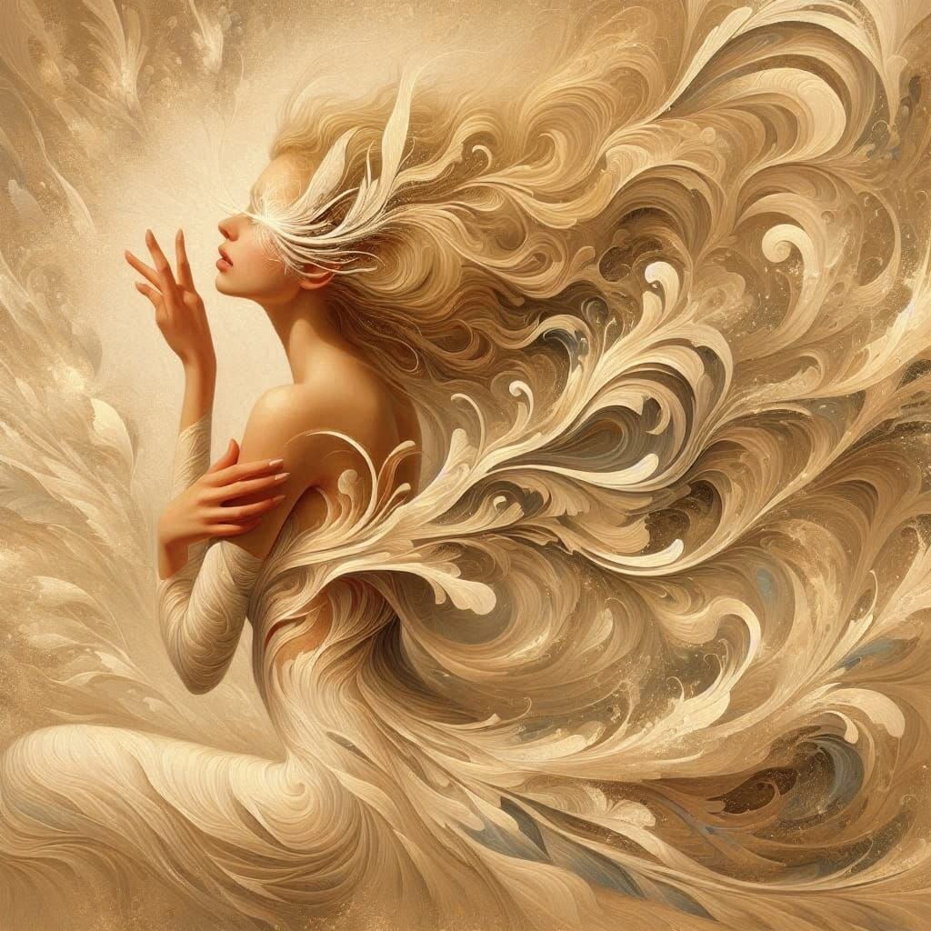 Sunlight on Gauze Skirt: Surreal Digital Art