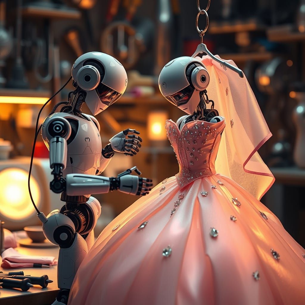 Robots Create Cinderella Dress in Futuristic Workshop