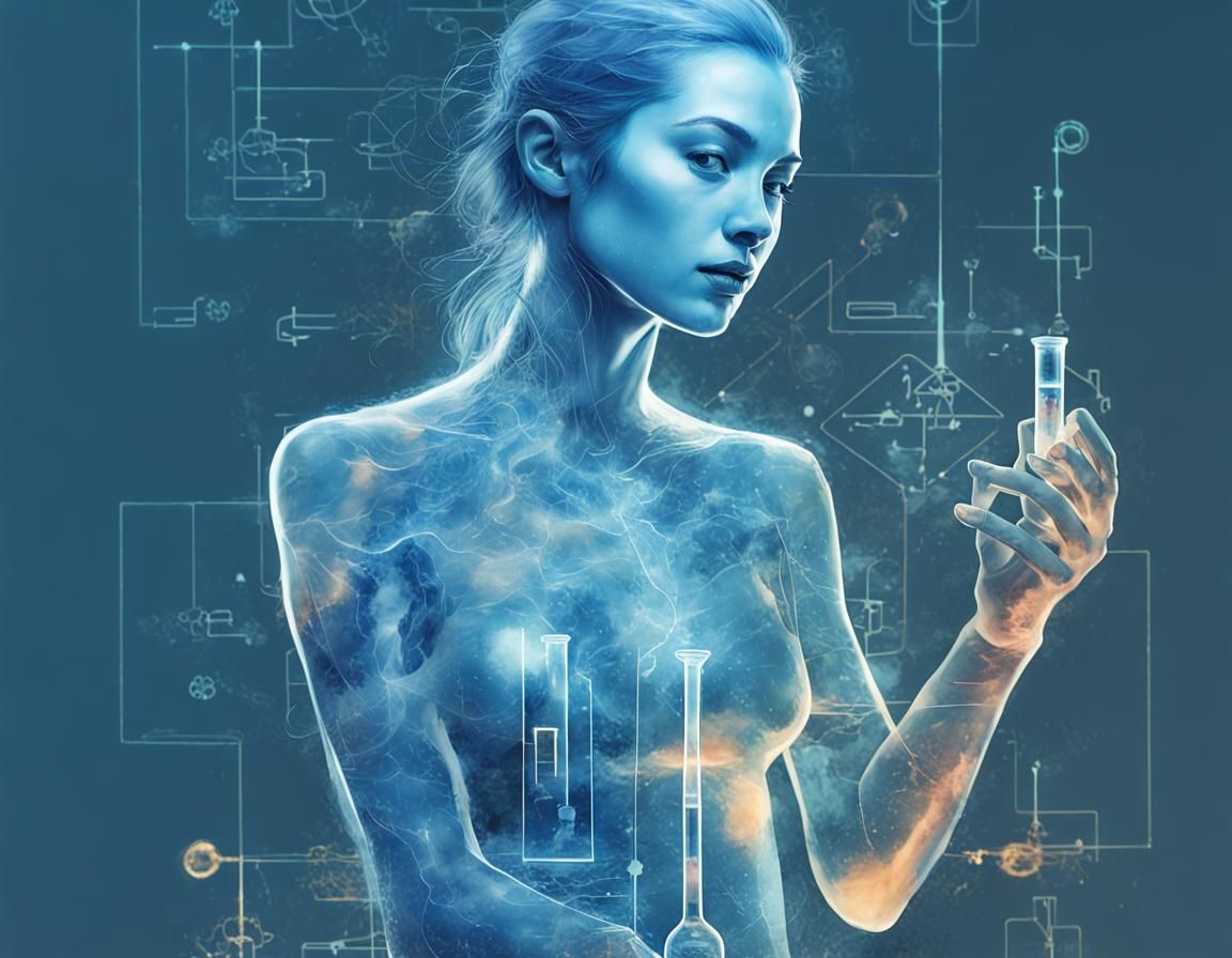 Magical Scientist in Digital Watercolor Style