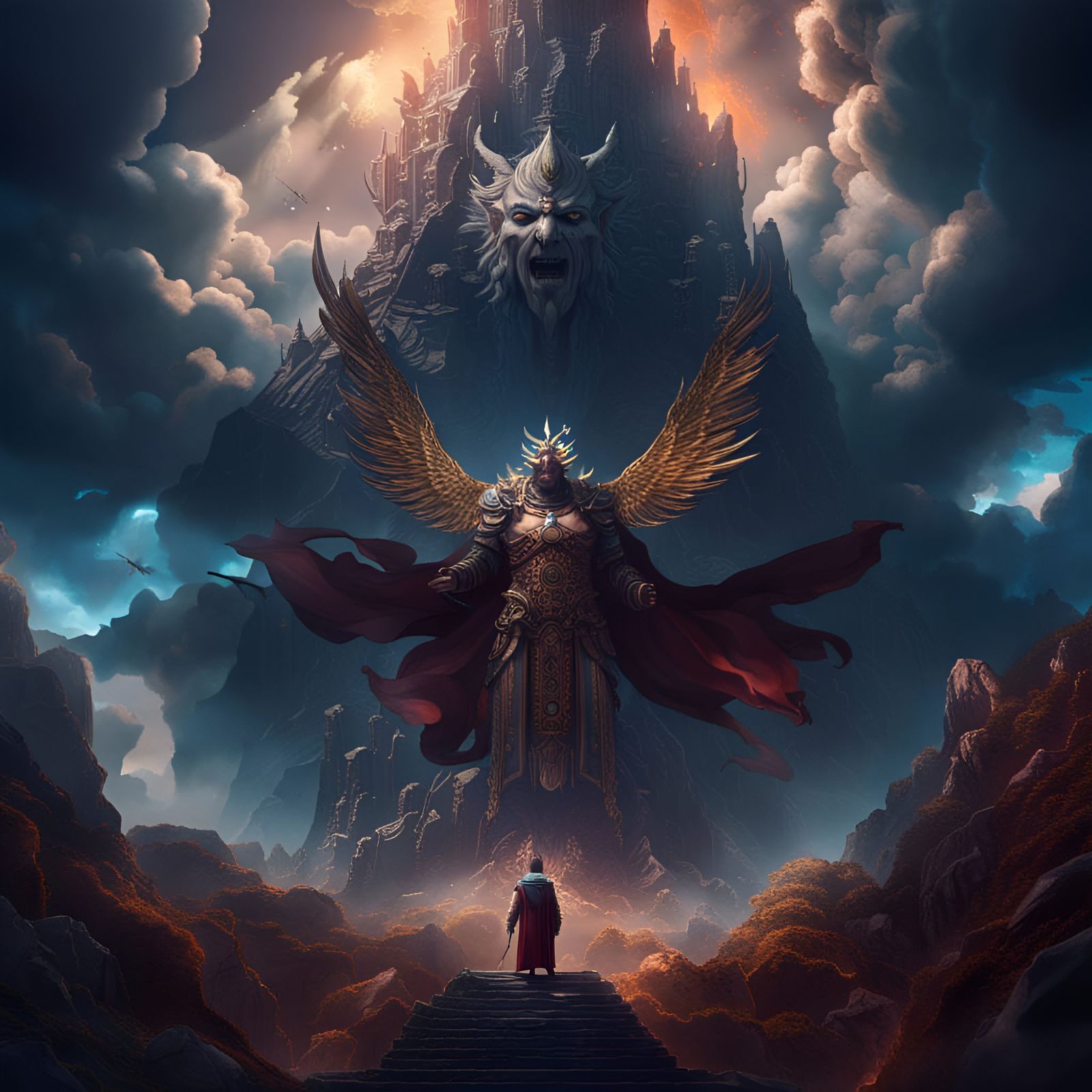 Epic God Looks Down from Sky