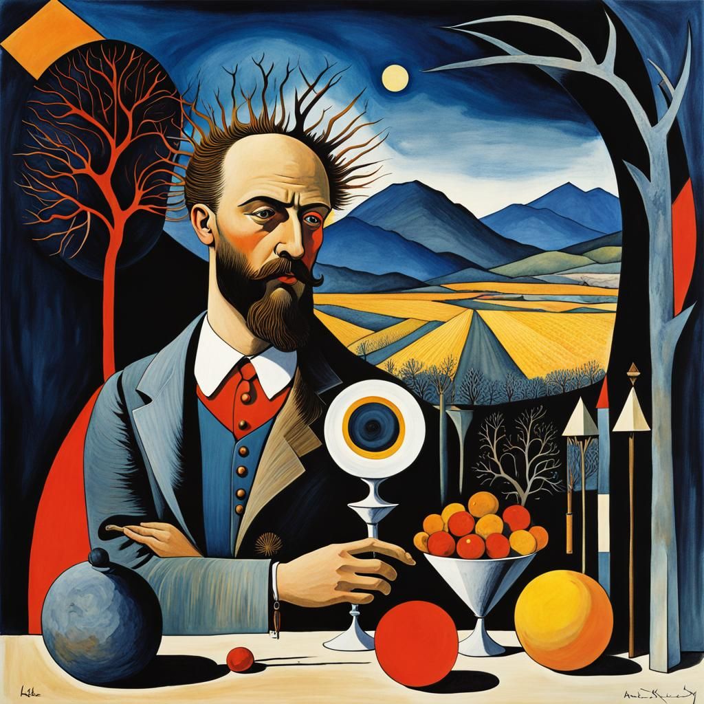 Surreal Roots and Branches in Watercolor Style