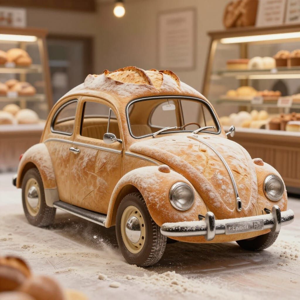 Artisanal Bread Car Drives Through Flour-Dusted Bakery
