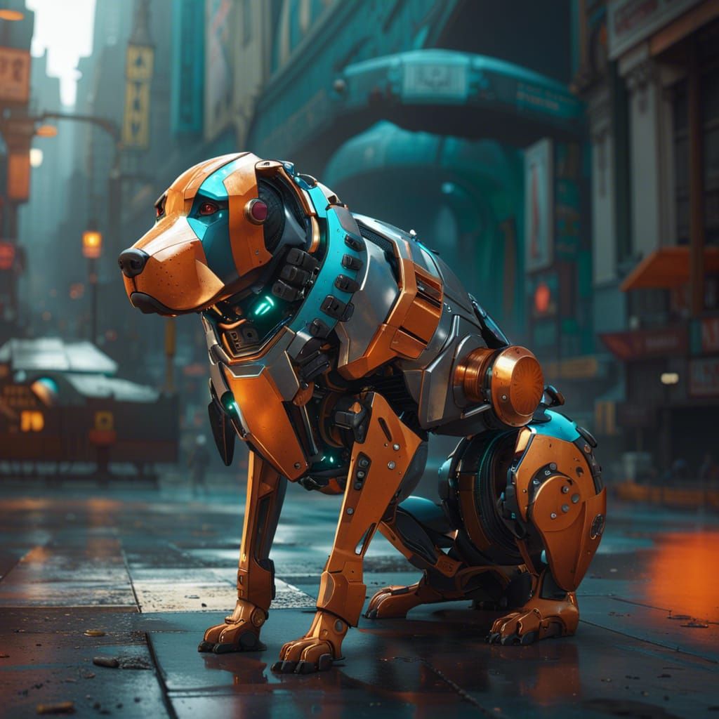 Hyperdetailed Robot Dog Concept Art