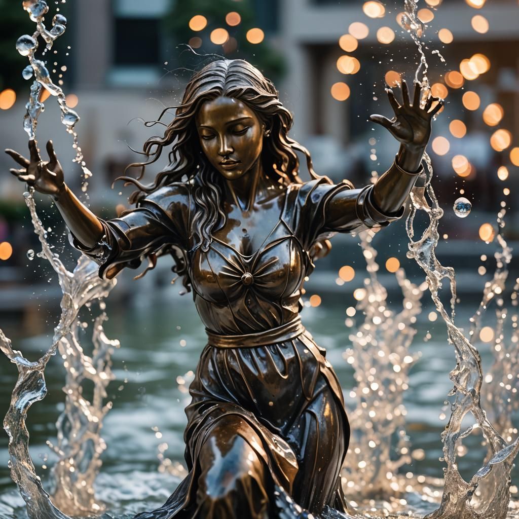 Water Sculpture in Professional Photography Style