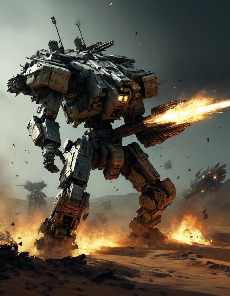 Armored Warrior in Desert Heat, Horror Style