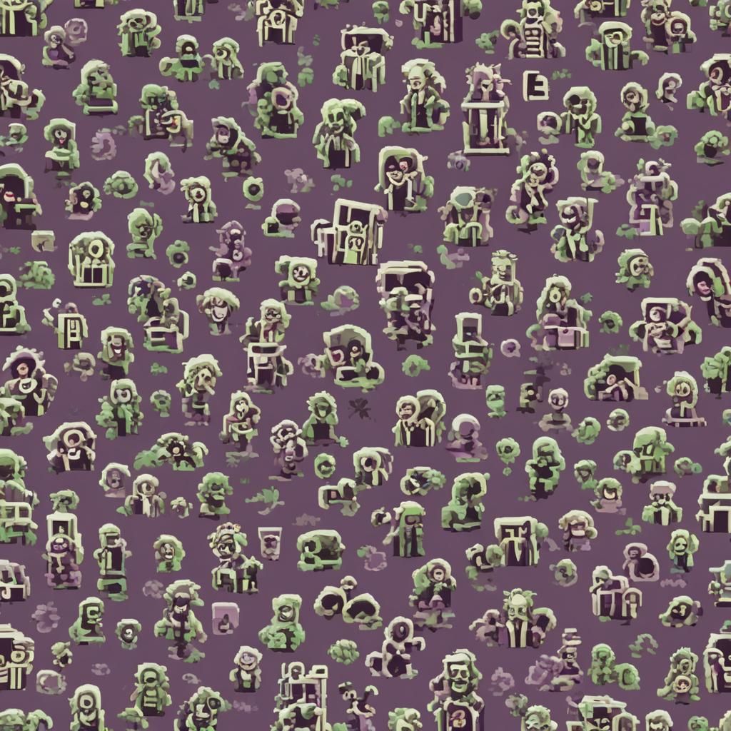 (beetlejuice, swirl bg, style of Jhonen Vasquez, 8bit pixels...