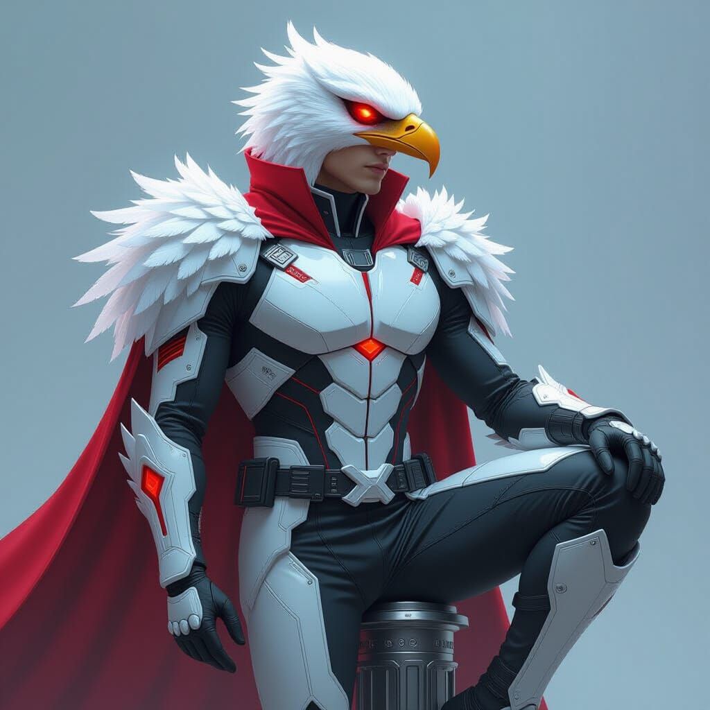 Futuristic Asian Warrior in Flight Suit