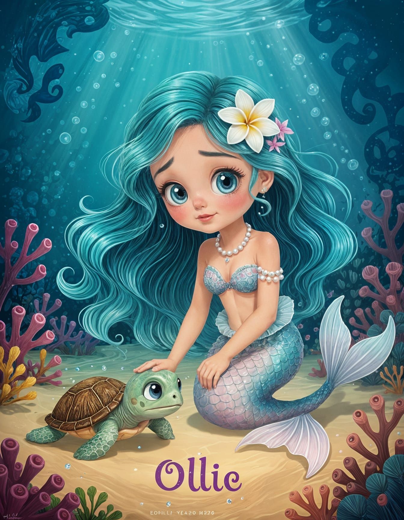 Mermaid Melody Finds Sick Turtle on Ocean Floor