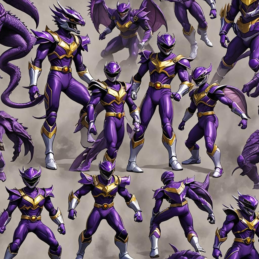 Purple Dragon Power Ranger Digital Art