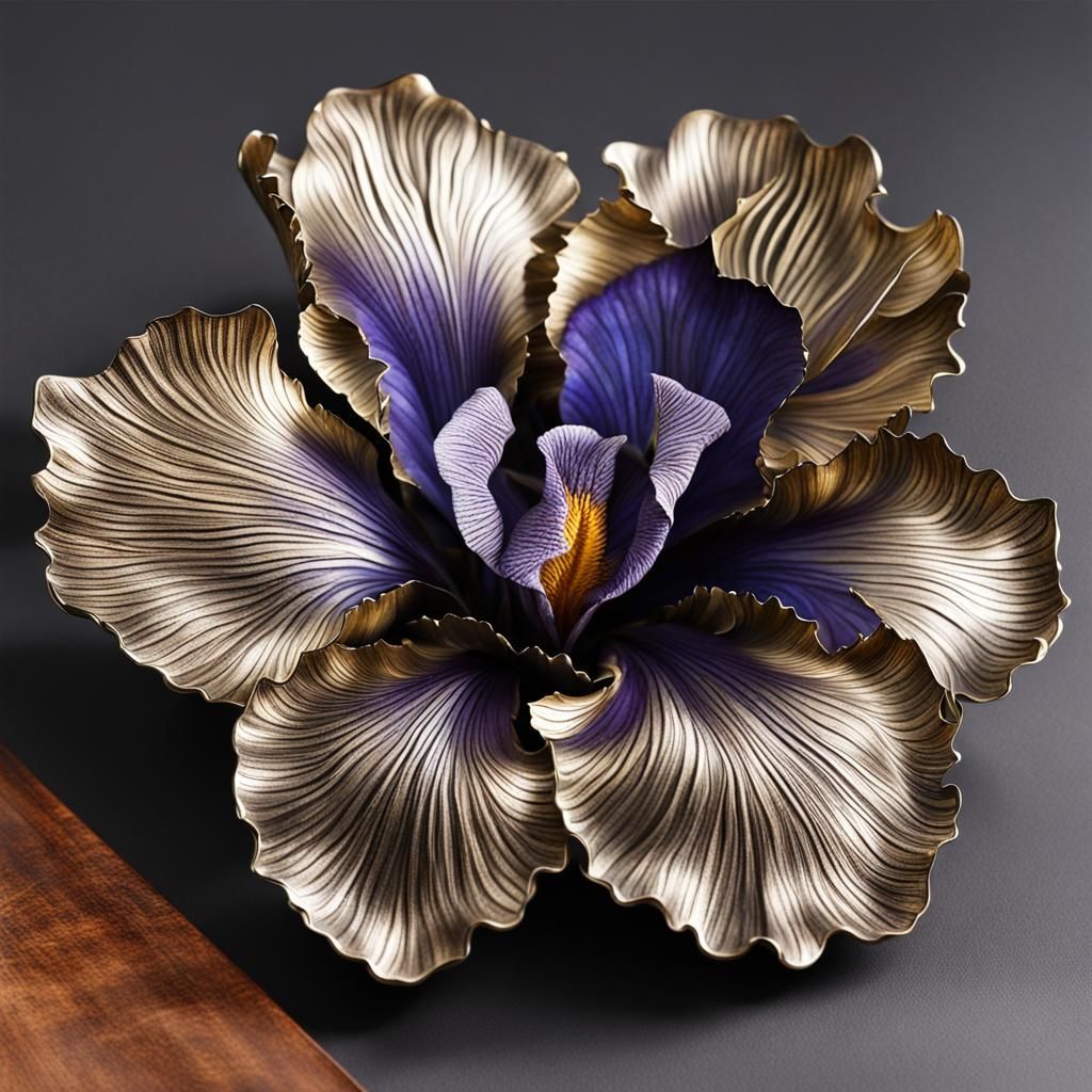 Magnificent Metal Iris Flower Masterpiece
