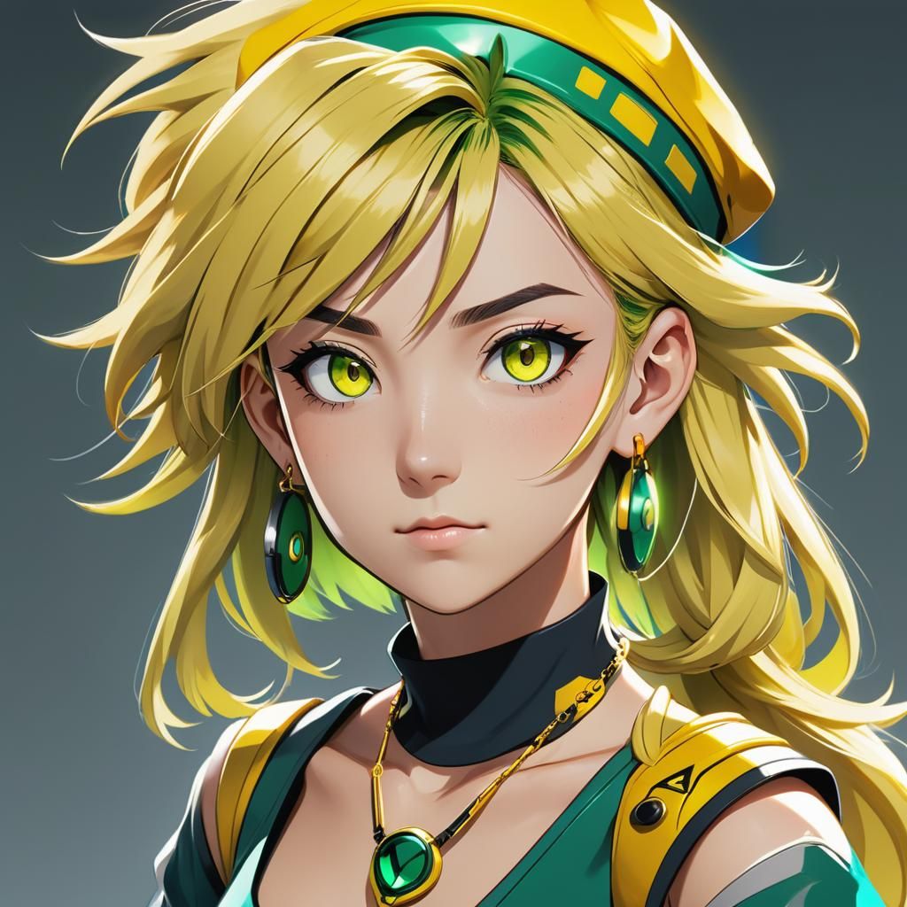 Anime Girl Portrait in Studio Trigger Style