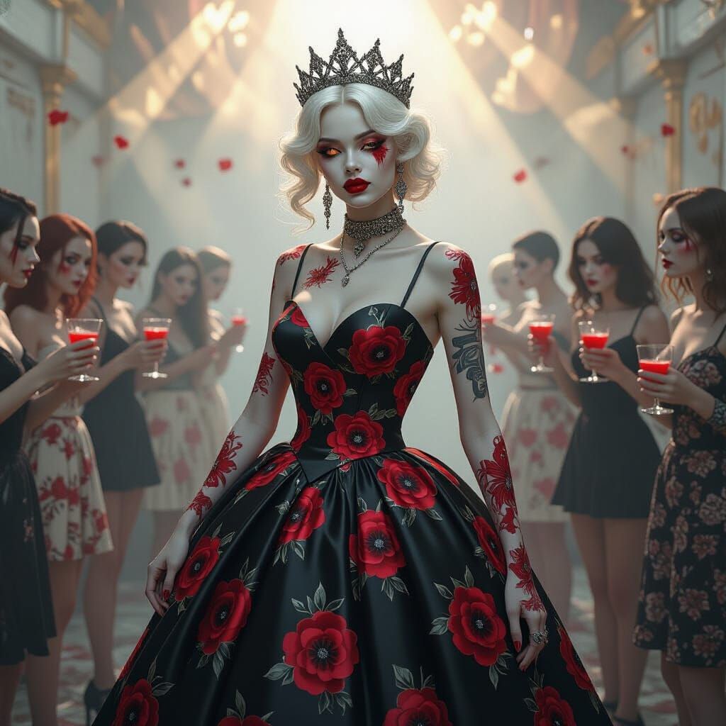Zombie Prom Queen in Gothic Art Deco Style