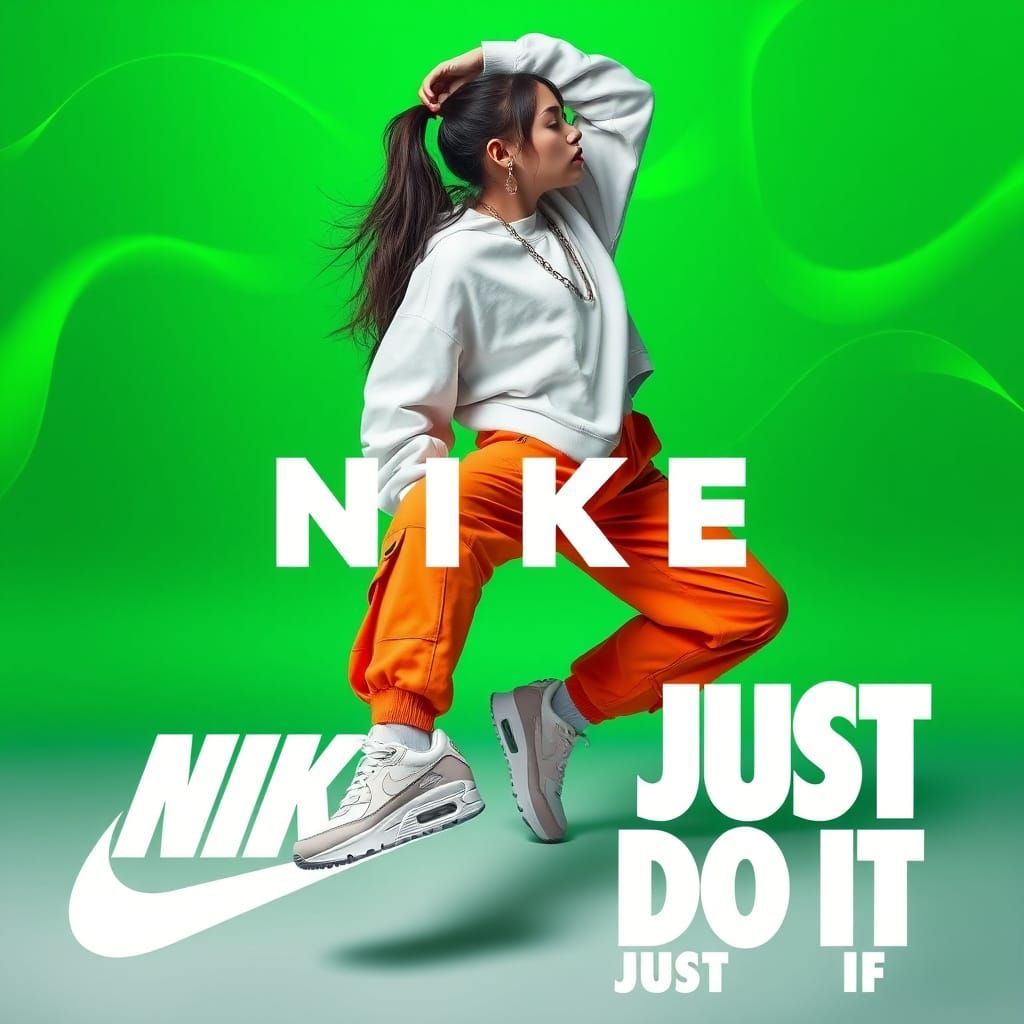 Glowing Young Fashionista Leans Back in Bold Athletic Style