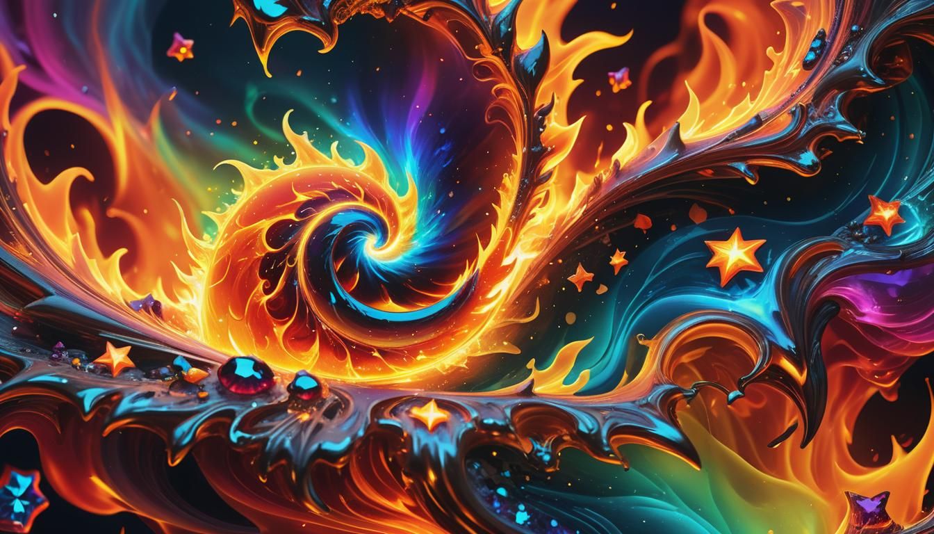 Fire Elemental Gemstone with Blazing Flames