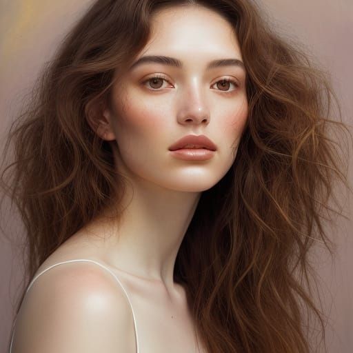 Fine Art Oil Painting of Woman with Floral Hair