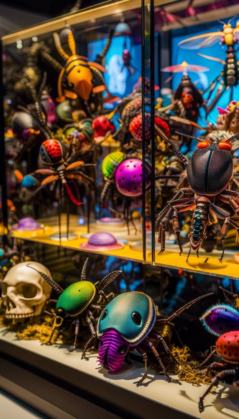 Spooky Dead Bugs Horror Display in Museum
