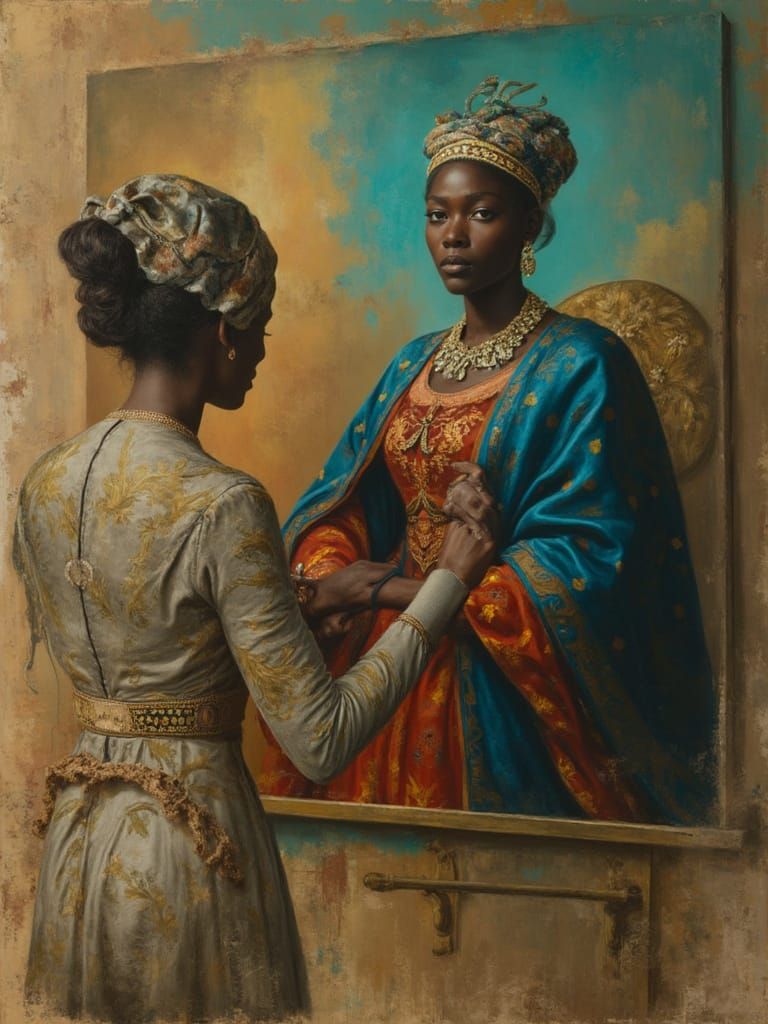 Hyperrealistic Charcoal Portrait of an African Queen