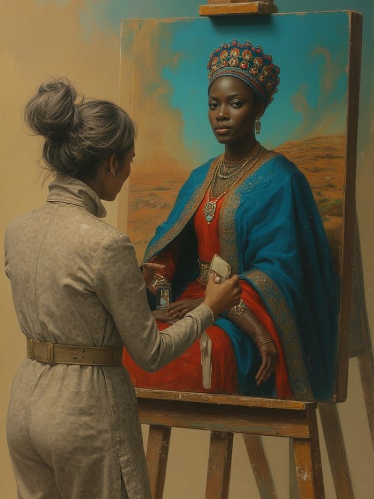 Hyperrealistic Portrait of an African Queen