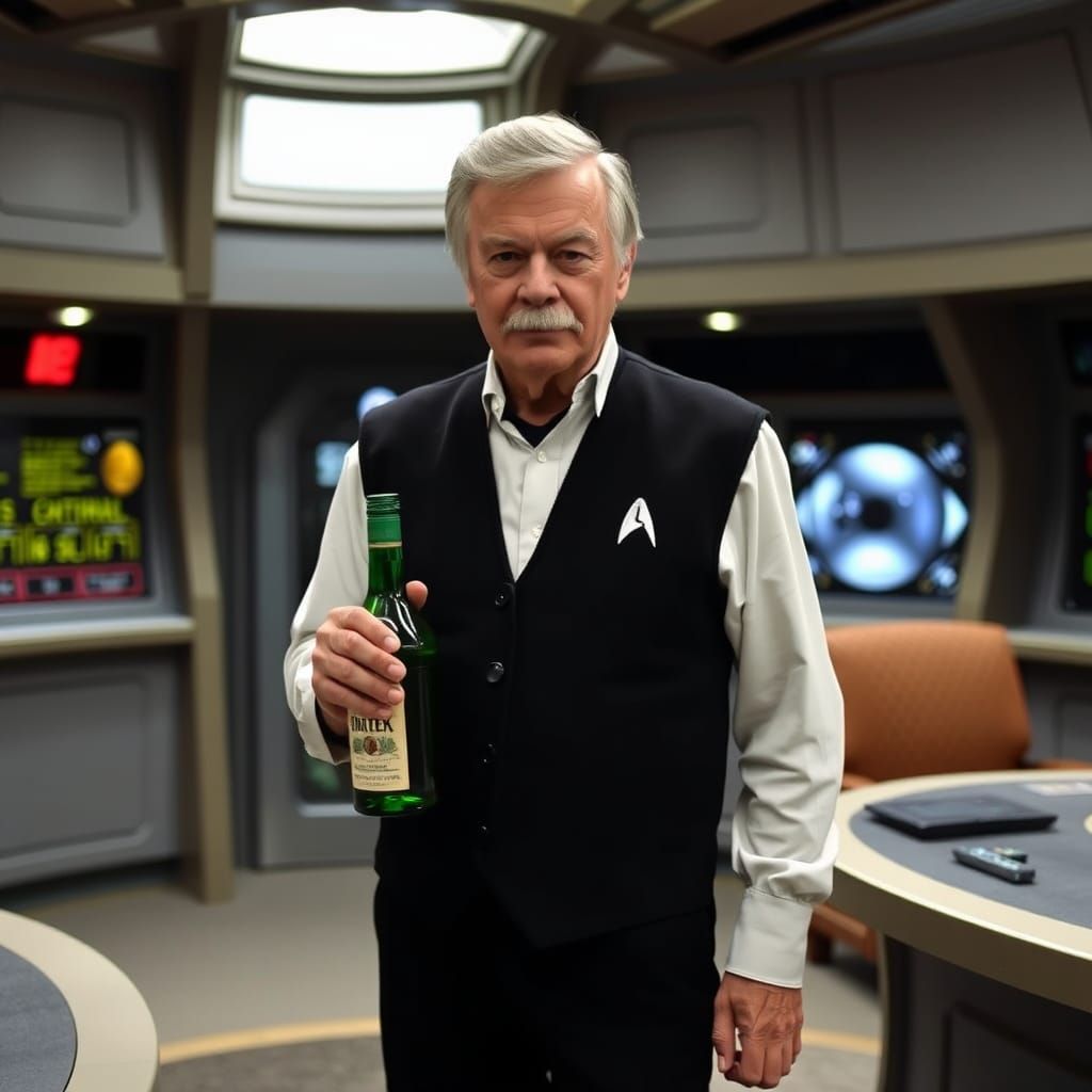 Scotty in Enterprise Bridge Recreation