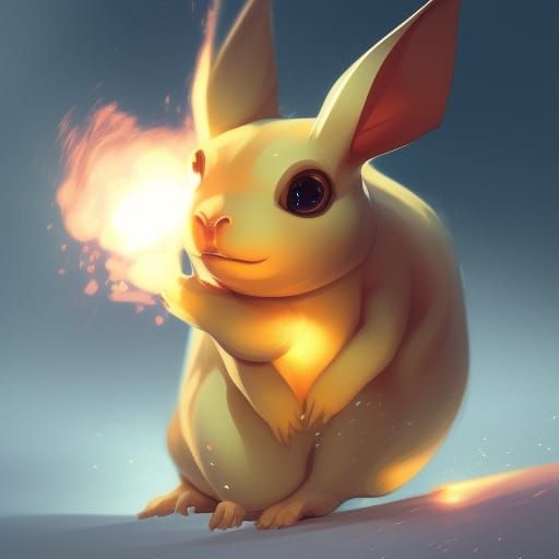 Hyperdetailed Raichu Portrait in Volumetric Lighting