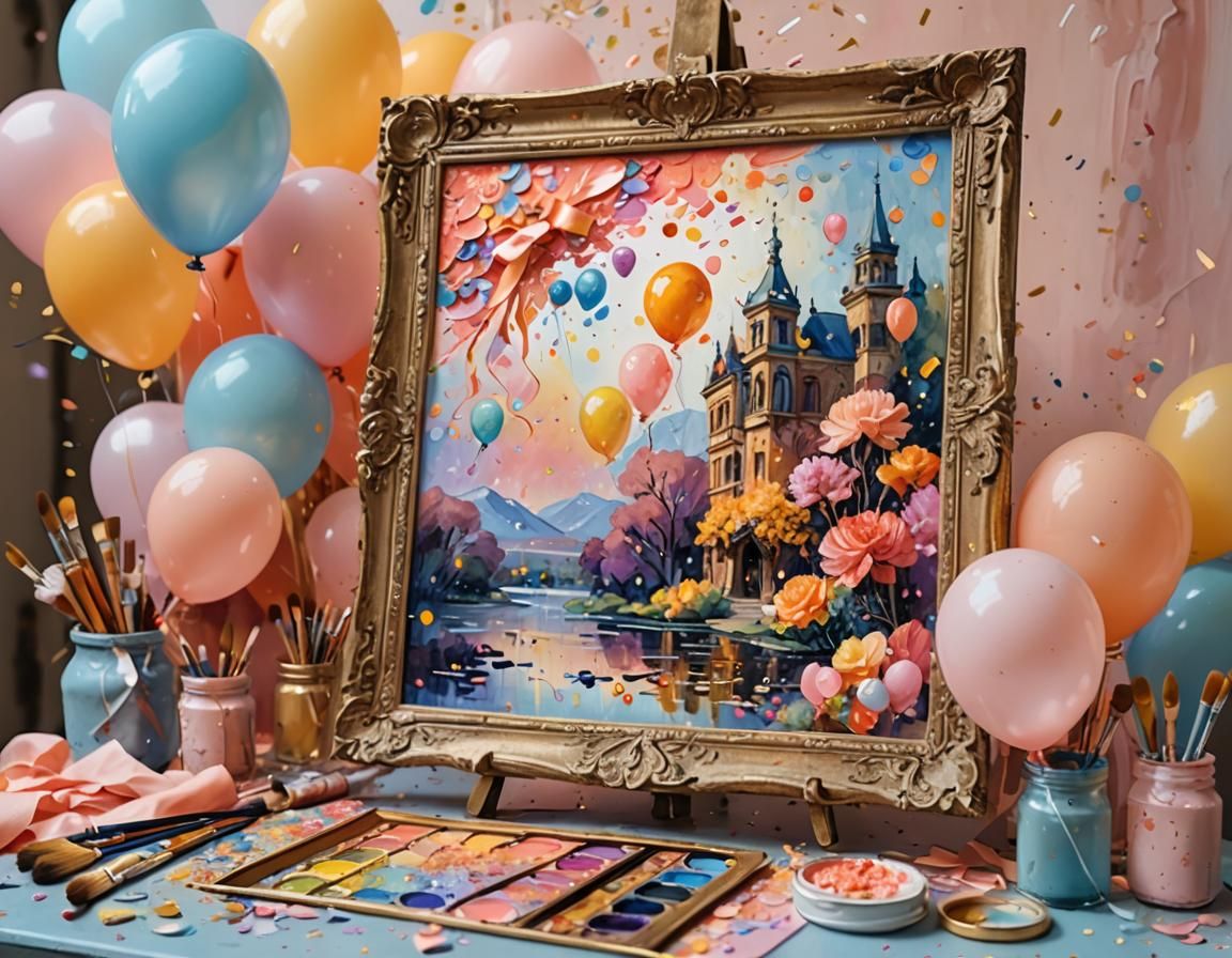 Impressionist Art Studio with Framed Masterpiece