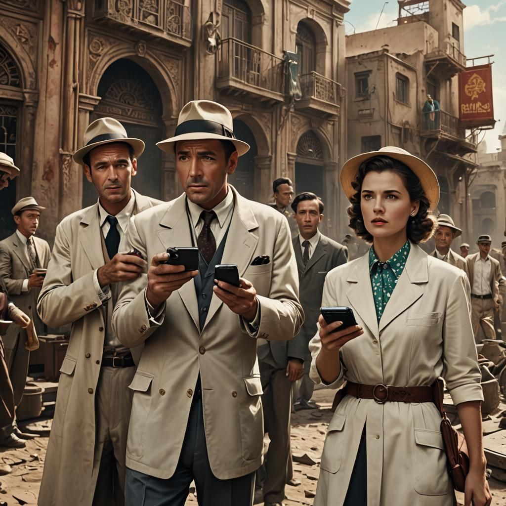 Casablanca Characters Use Smartphones in Matte Painting