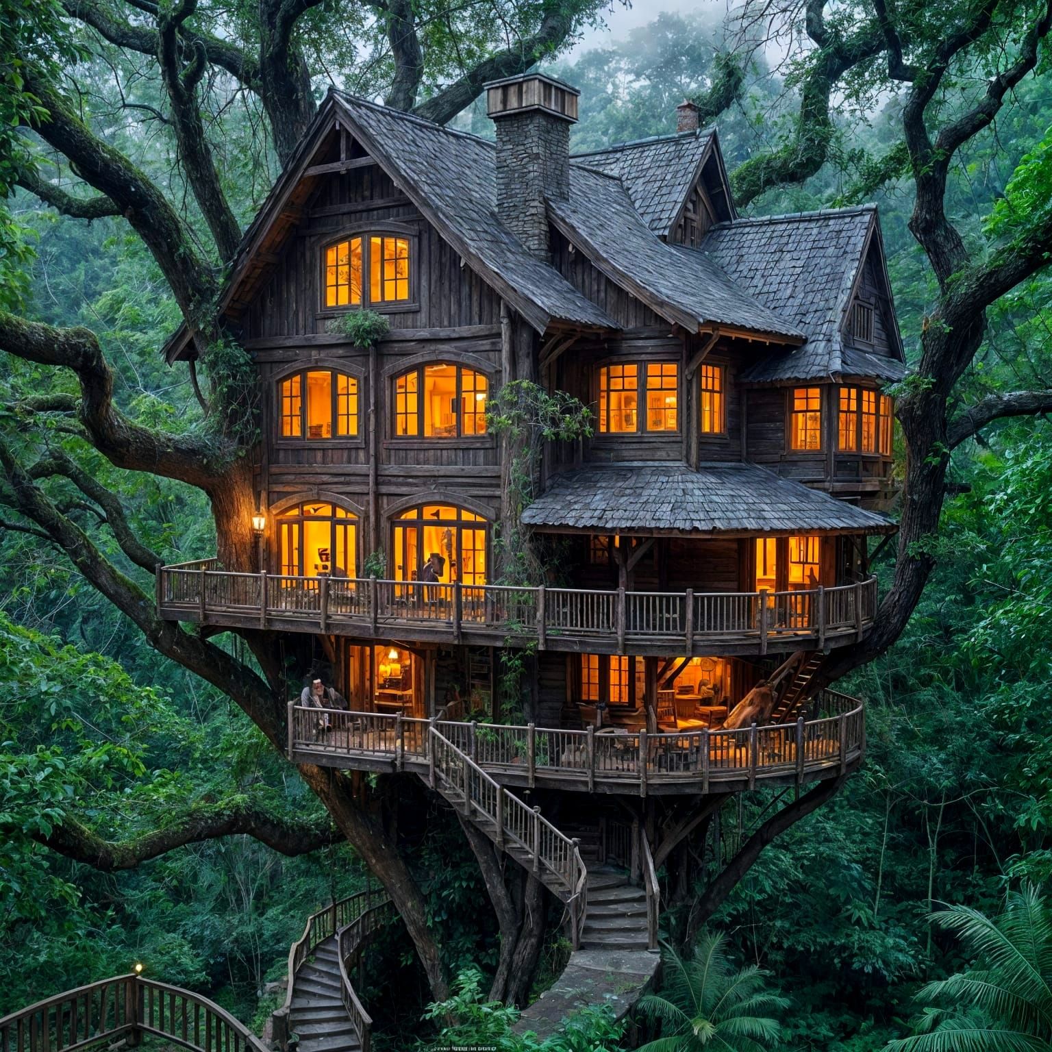 Enchanted Rainforest Treehouse Sanctuary