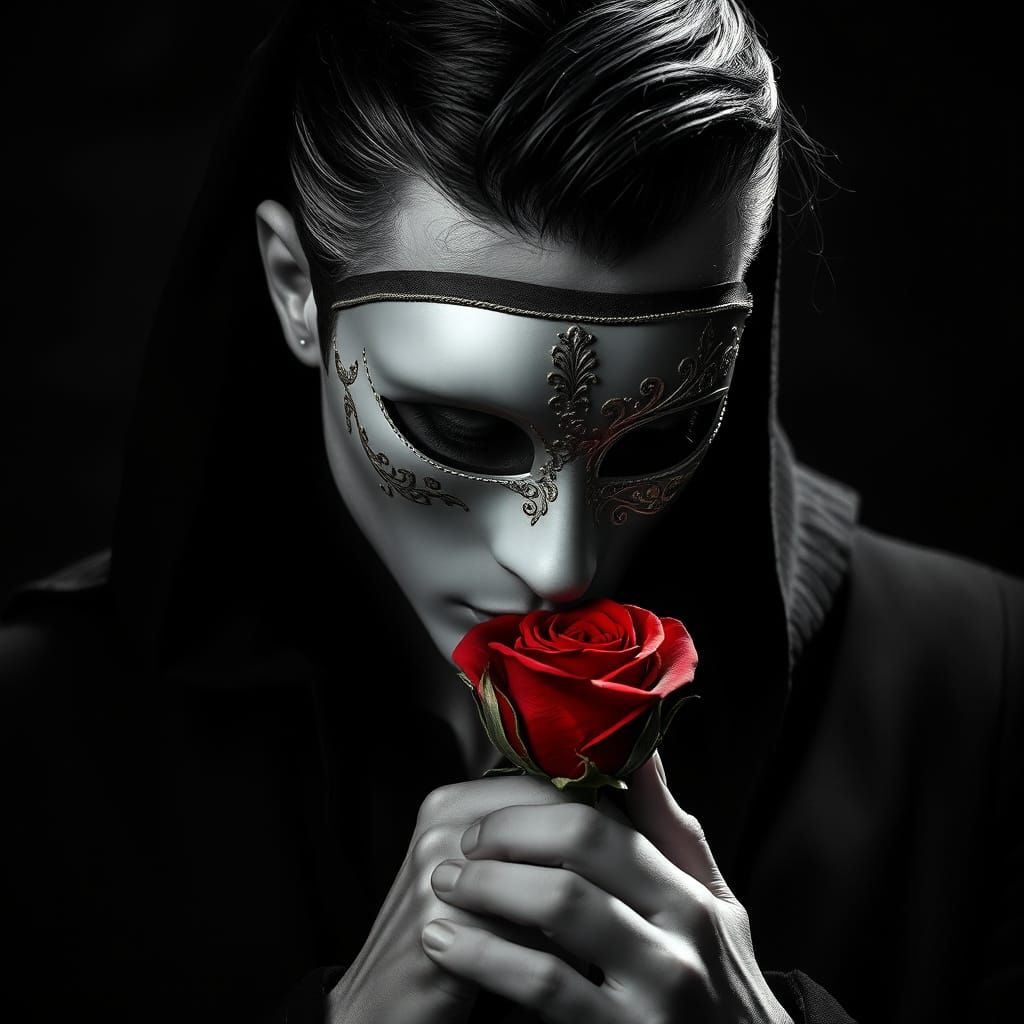 Mysterious Phantom of the Opera in Majestic Black and Gold