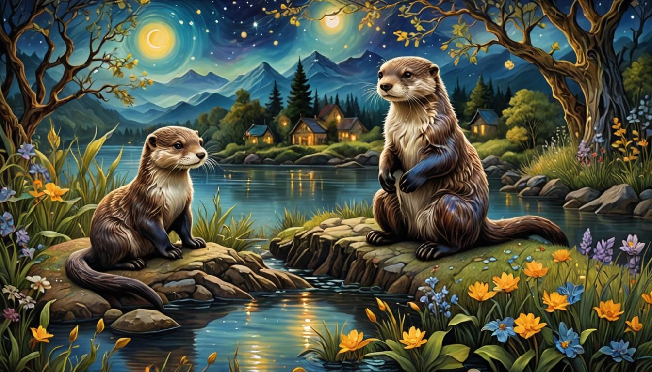 gorgeous  otters