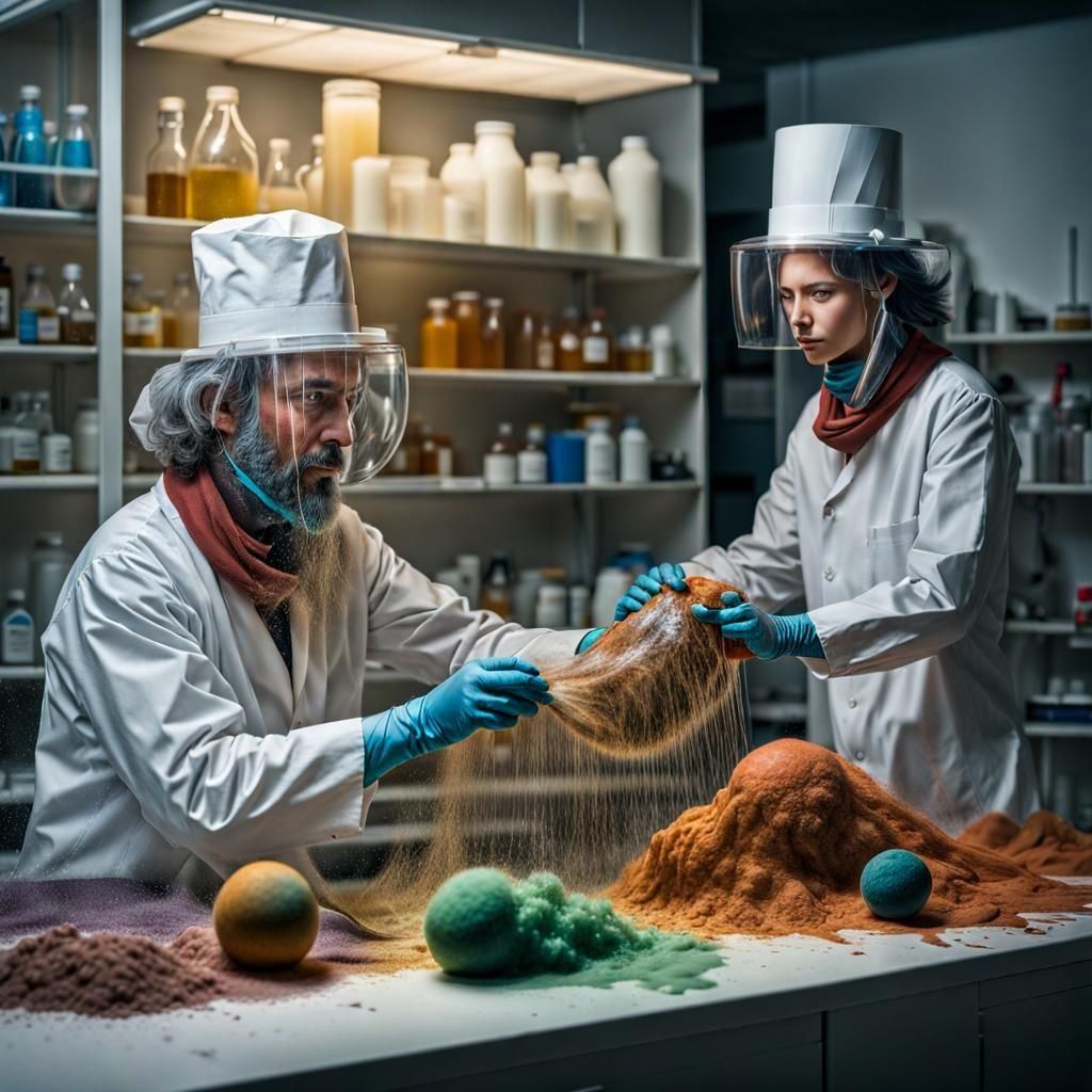 Bizarre Creatures in a Pristine Laboratory, Photorealistic S...