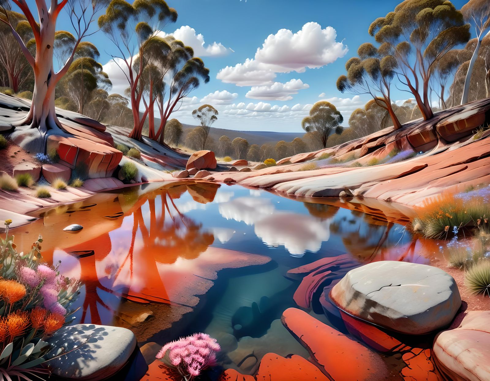 Stunning Photorealistic Australian Landscape with Rock Pool