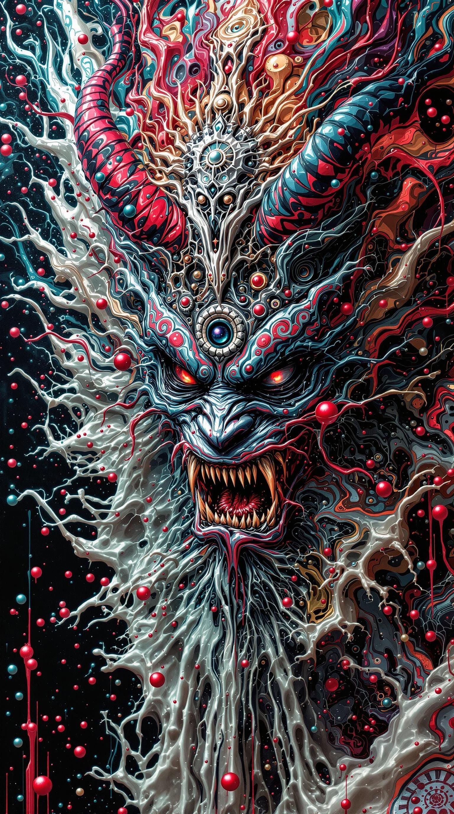 Glitch Art: Fierce Chinese Demon Yuma Meltdown